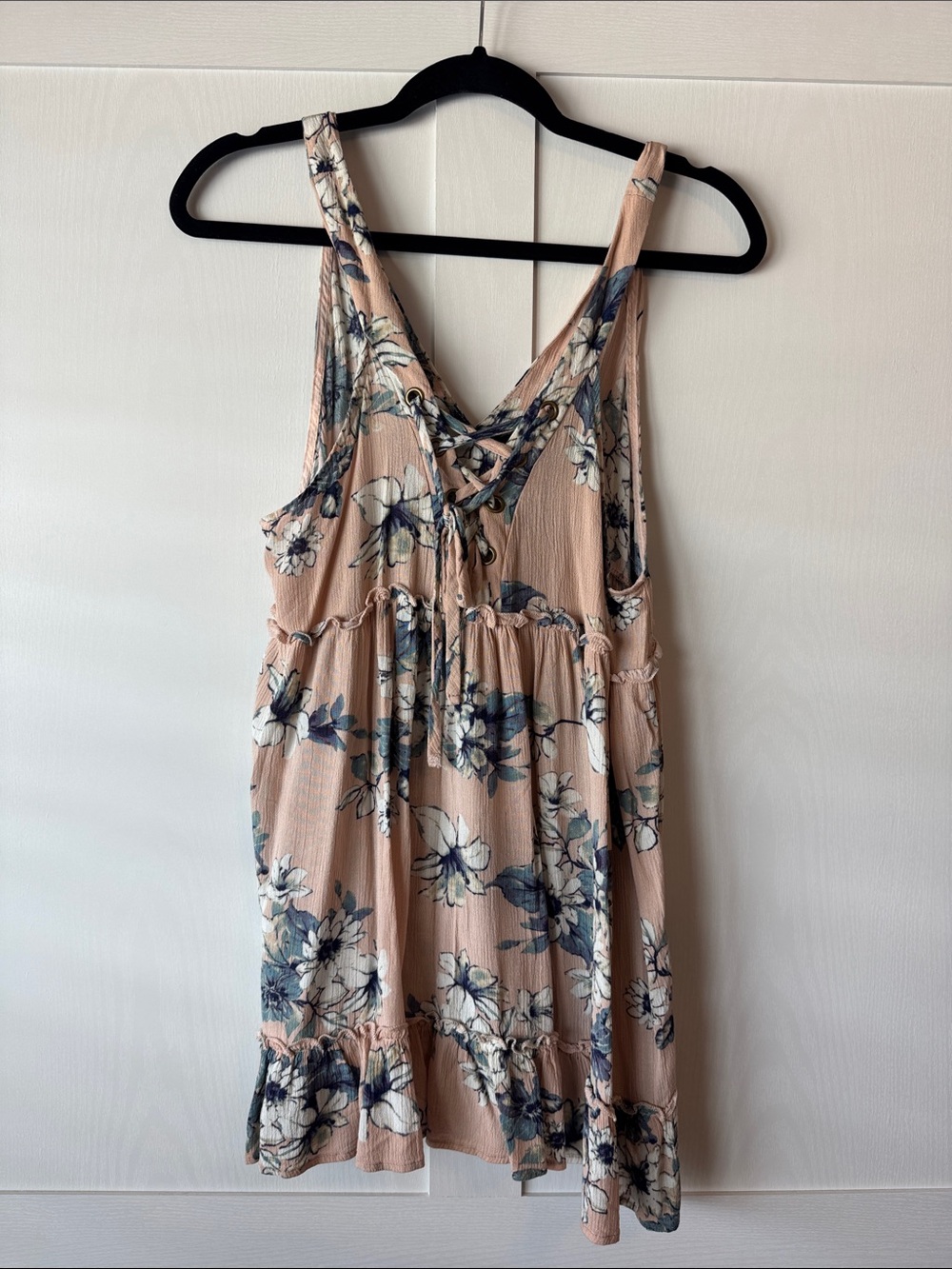 Sage Floral Mini Dress in Blush and Navy